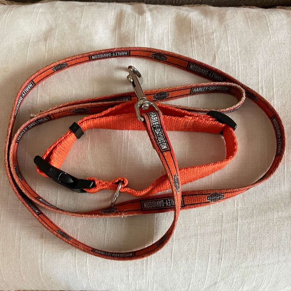 Harley-Davidson Dog Leash New Orange Dog Collar